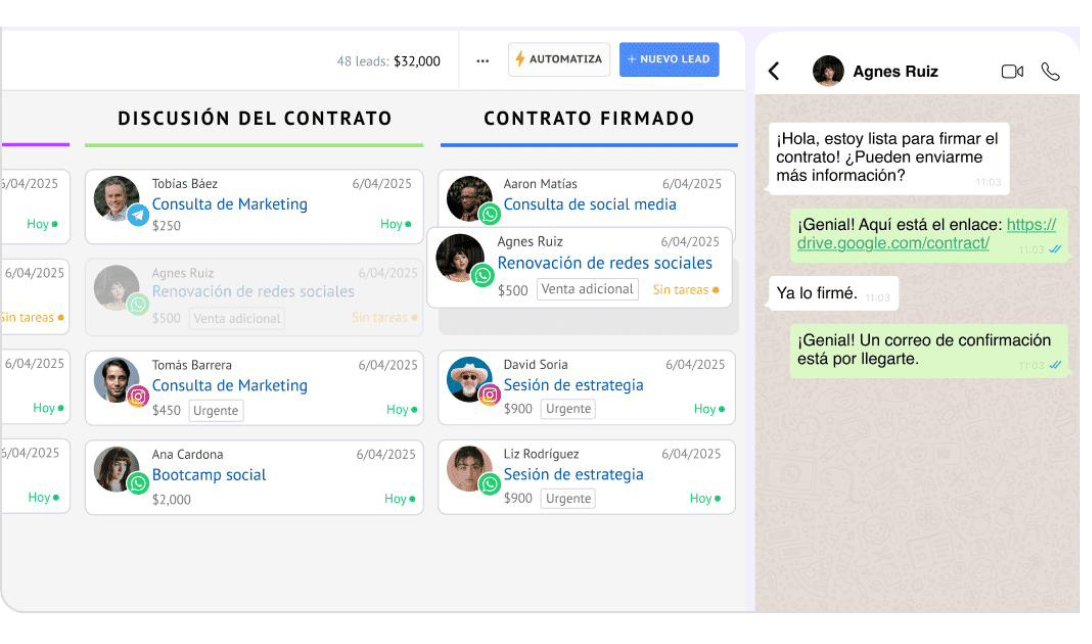 Kommo en acción